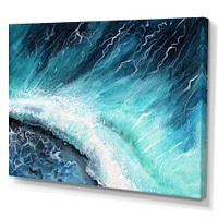 Navy Blue Ocean Waves with White Seafoam I Canvas Wall Art Print