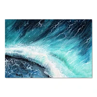 Navy Blue Ocean Waves with White Seafoam I Canvas Wall Art Print
