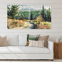 With Road Mountains Canvas Wall Art Print