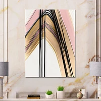 Minimalism Pink And Gold Cubic Fusion V Wall Art