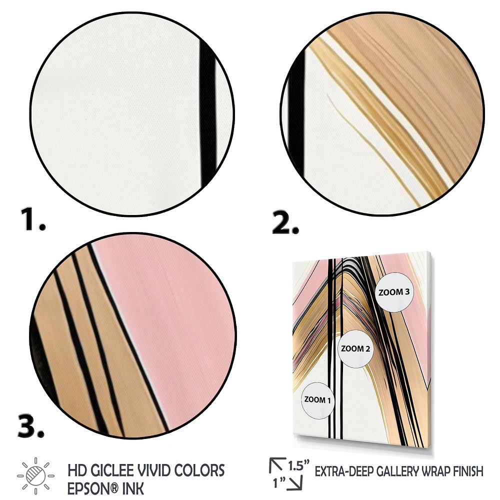 Minimalism Pink And Gold Cubic Fusion V Wall Art