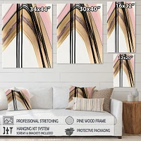 Minimalism Pink And Gold Cubic Fusion V Wall Art