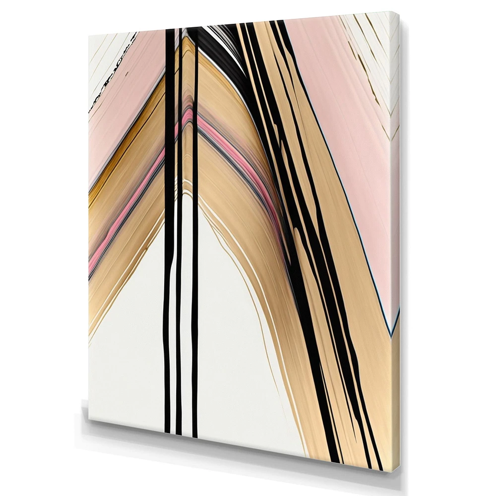 Minimalism Pink And Gold Cubic Fusion IX Wall Art