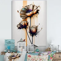 Orange Daisy Flower On Abstract Fusion I Wall Art