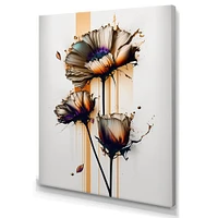 Orange Daisy Flower On Abstract Fusion I Wall Art