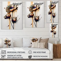 Orange Daisy Flower On Abstract Fusion I Wall Art