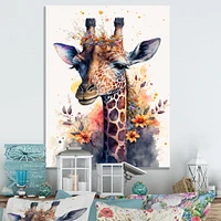 Cute Giraffe Floral Art I Wall