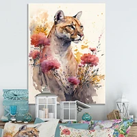 Cute Puma Floral Art Wall