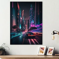 Futuristic Miami Neon Art Wall