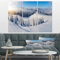 Winter Mountains Panorama Canvas Wall Art- pieces