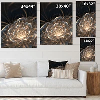 Fractal Flower with Golden Rays  Canvas Art Print