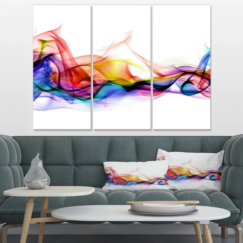 Abstract Smoke Canvas Wall Art - 3 Panels