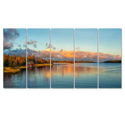 Autumn Sunset Panorama Canvas Wall Art