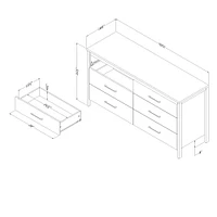 Munich 6-Drawer Double Dresser White and Soft Elm by South Shore Furniture