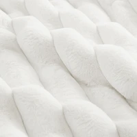 Ribbed Faux Fur Square Cushion