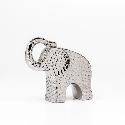 Bold Hammered Ceramic Elephant 6.5