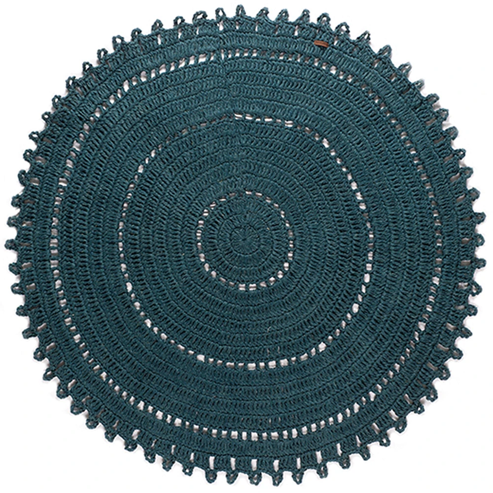 100% Cotton Round Rug - Pigeon Blue