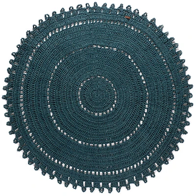 100% Cotton Round Rug - Pigeon Blue