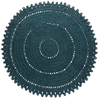 100% Cotton Round Rug - Pigeon Blue