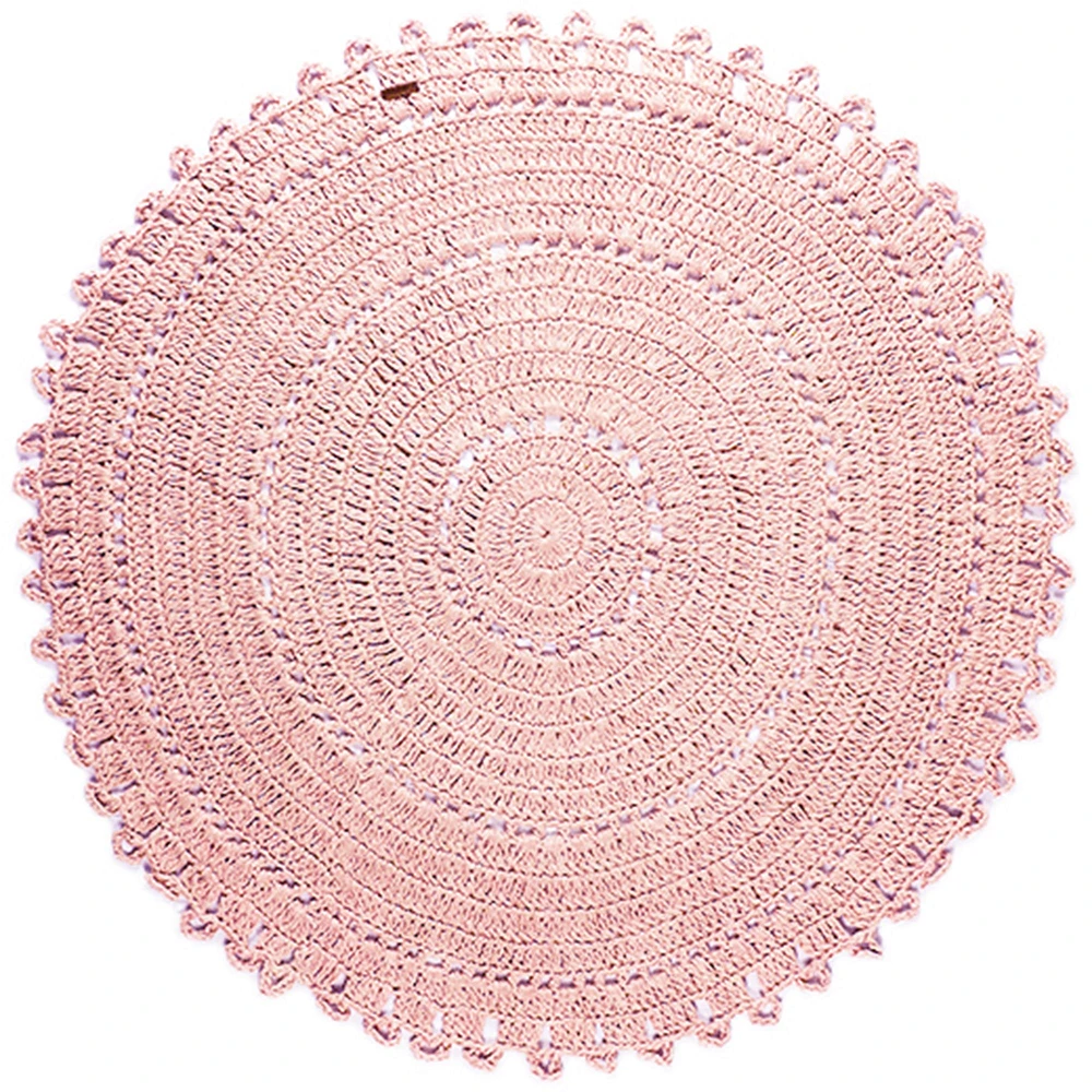 100% Cotton Round Rug - Pink