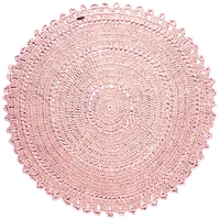 100% Cotton Round Rug - Pink