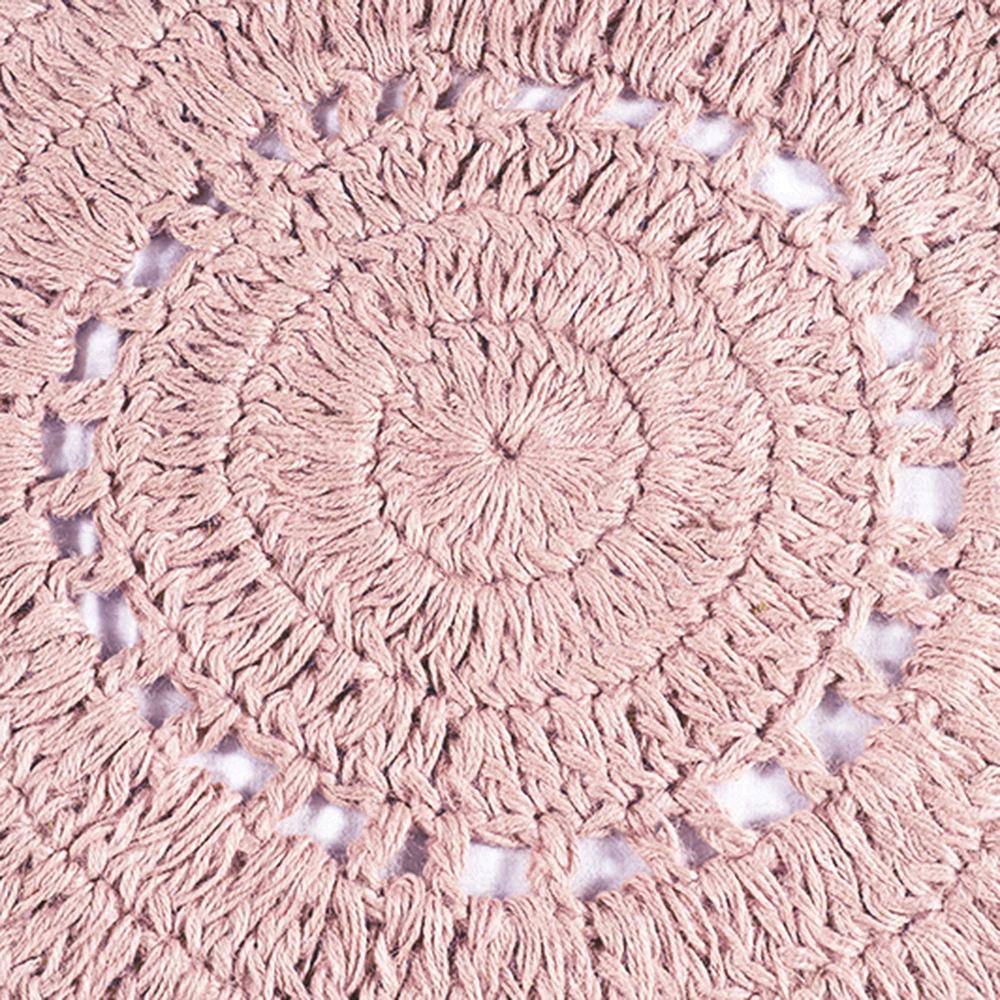 100% Cotton Round Rug - Pink