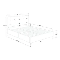 Dylane Twin Upholstered Platform Bed and Headboard by South Shore Furniture - Soft Grey