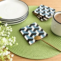 Set of 4 Blue Mosaic Coasters 4