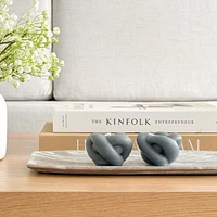 Knotted Candles, Set of 2 - Blue