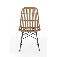 Modern Rattan Patio Chairs, Set of 2 – Brown