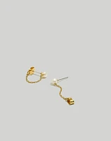 Freshwater Pearl Chain Stud Earrings | Madewell