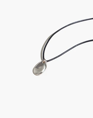 Maslo Jewelry Small Pebble Pendant Necklace Sterling Silver Cord | Madewell