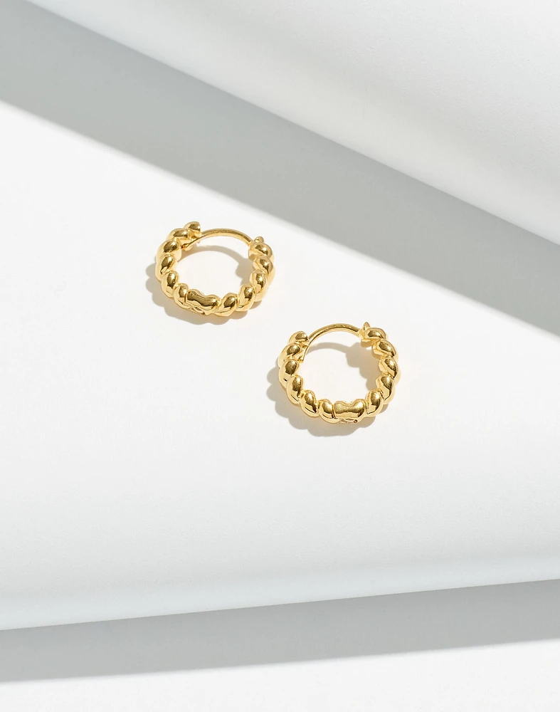 Demi-Fine Puffed Huggie Hoop Earrings | Madewell