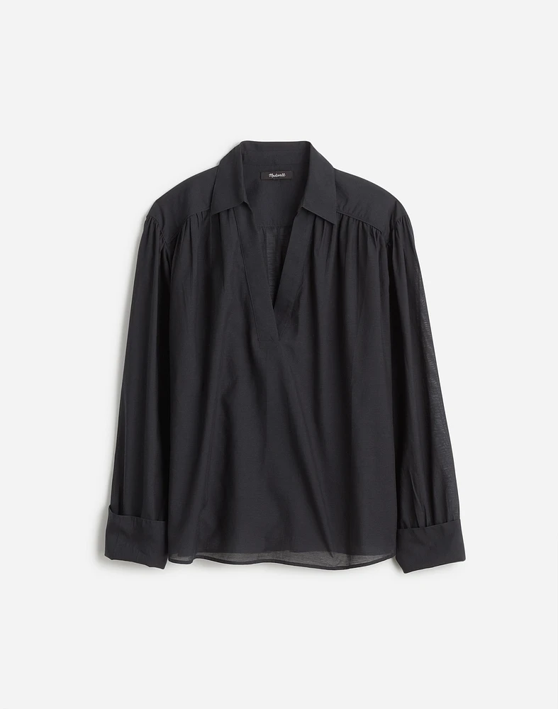 Easy Long-Sleeve Popover Shirt | Madewell
