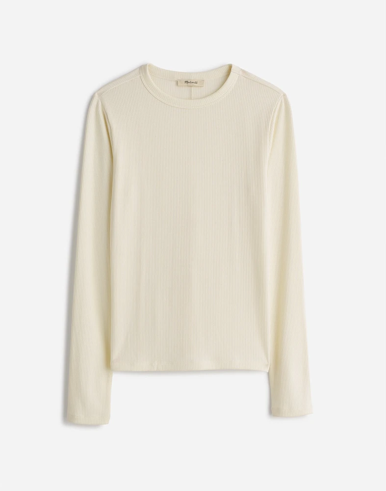 Plus Drapey Rib Long-Sleeve Tee Stripe | Madewell