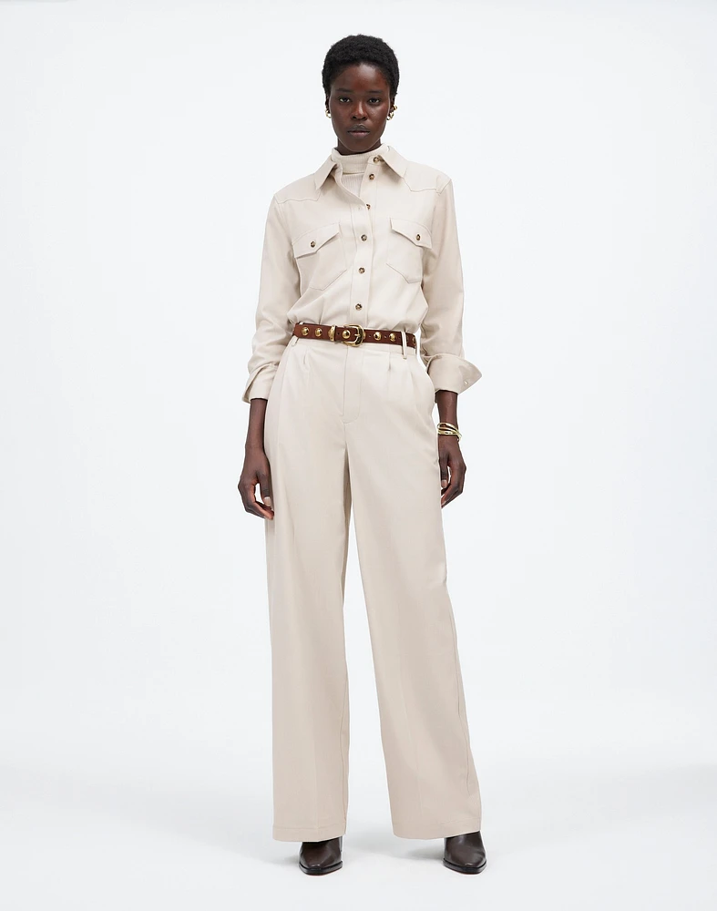 The Harlow Wide-Leg Trouser Brushed Twill | Madewell
