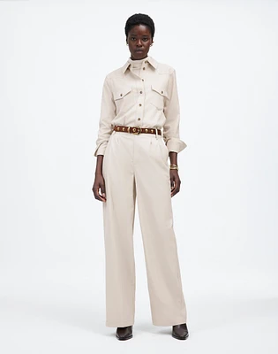 The Harlow Wide-Leg Trouser Brushed Twill | Madewell