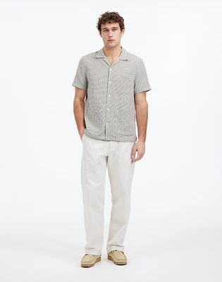 Basketweave Short-Sleeve Button-Up | Madewell