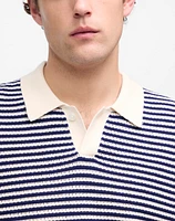 Pointelle Stitch Single-Button Sweater Polo | Madewell