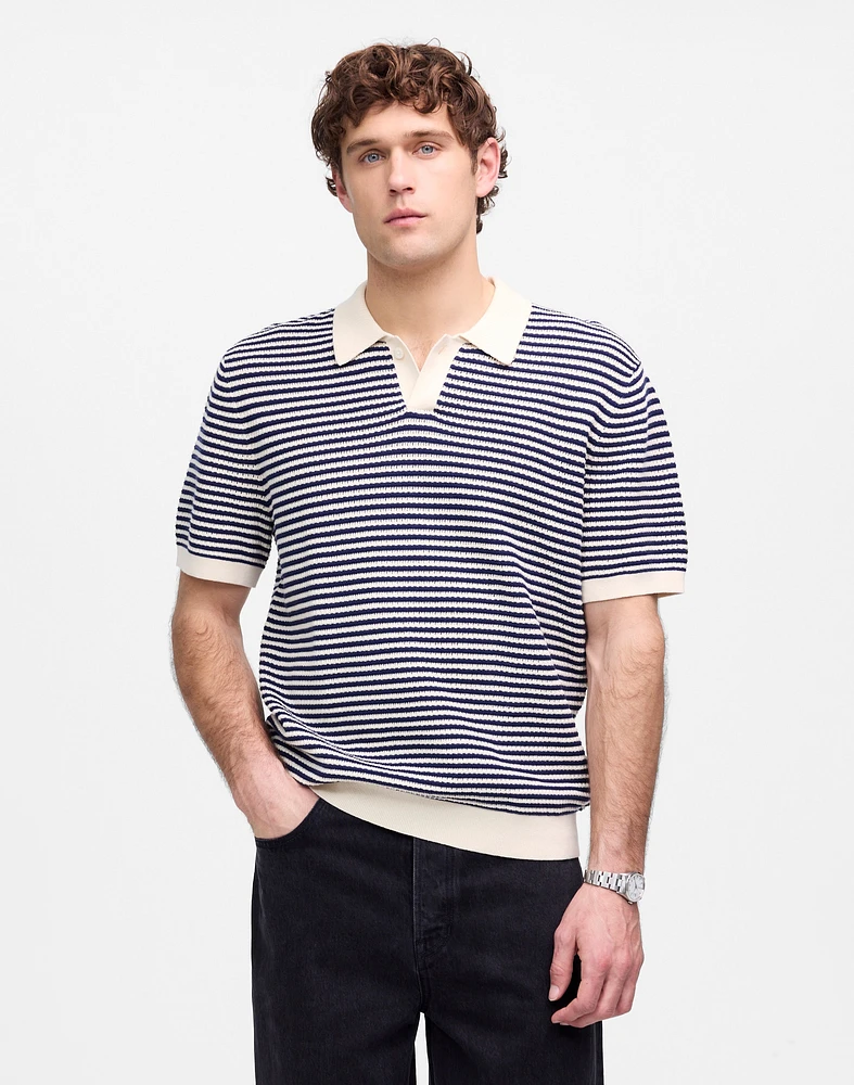 Pointelle Stitch Single-Button Sweater Polo | Madewell
