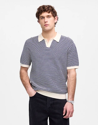 Pointelle Stitch Single-Button Sweater Polo | Madewell