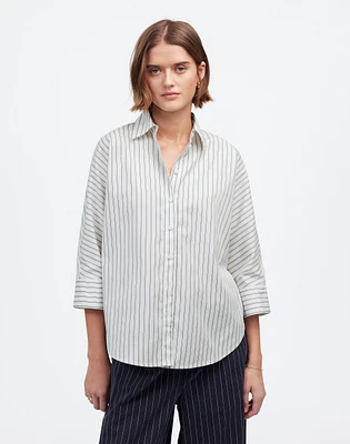 Poplin Oversized Button-Up Shirt Stripe | Madewell