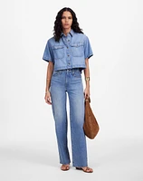Boxy-Crop Button-Up Shirt: Airy Denim Edition | Madewell
