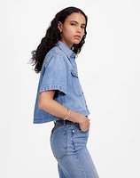 Boxy-Crop Button-Up Shirt: Airy Denim Edition | Madewell