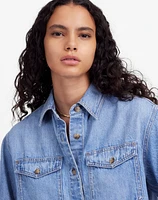 Boxy-Crop Button-Up Shirt: Airy Denim Edition | Madewell