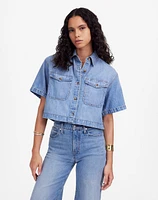 Boxy-Crop Button-Up Shirt: Airy Denim Edition | Madewell