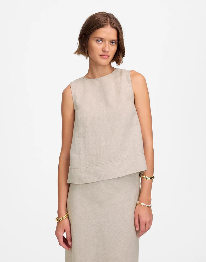Linen Pleated Shell Top | Madewell