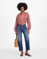 Shirred Popover Top Paisley Print | Madewell