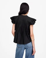 Poplin Shirred Button-Up Shirt | Madewell