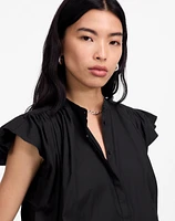 Poplin Shirred Button-Up Shirt | Madewell